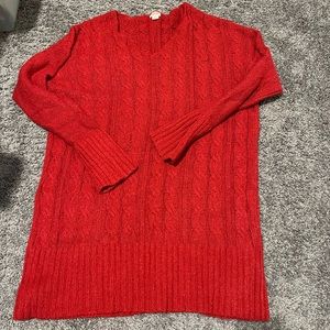 MOSSIMO supply Co L Red V Neck Sweater Dress